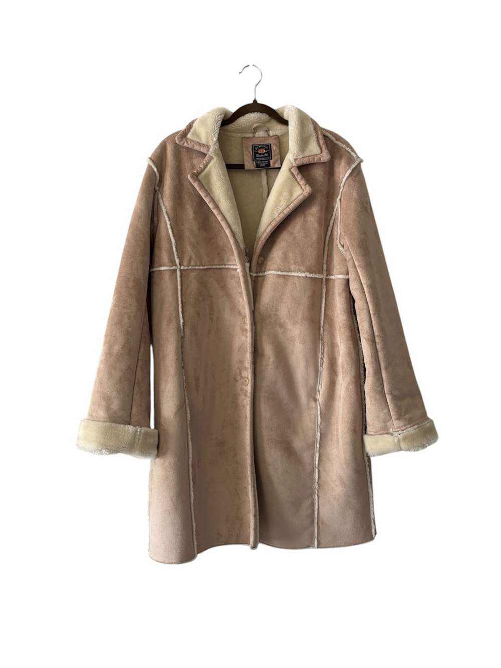 Vintage Y2K Faux Fur Suede Shearling Penny Lane Coat L